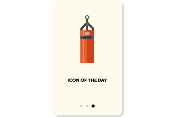 Boxing Flat Icon. Punching Bag, Strength: Enhancing Digital Fitness Branding