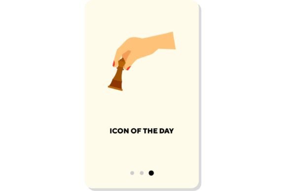 Chess Game Flat Vector Icon: Female Hand