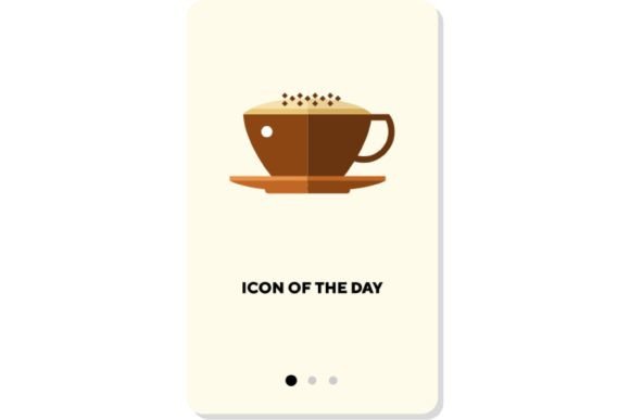 Coffee Cups Flat Icon: Latte with Foam