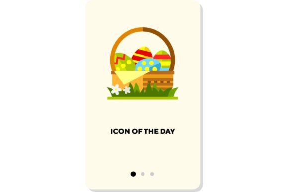 Evaluating the Baskets Flat Icon: Easter Colored Eggs I for Digital Design