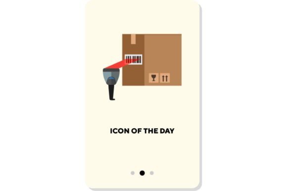 Post Service Flat Icon: Scan Cargo Isola