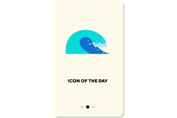 Sea Waves Flat Icon: Ocean Waves Isolate