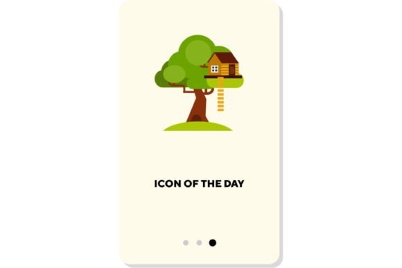Tree Home Flat Icon: Tree House Isolated Design for Modern Web Projects