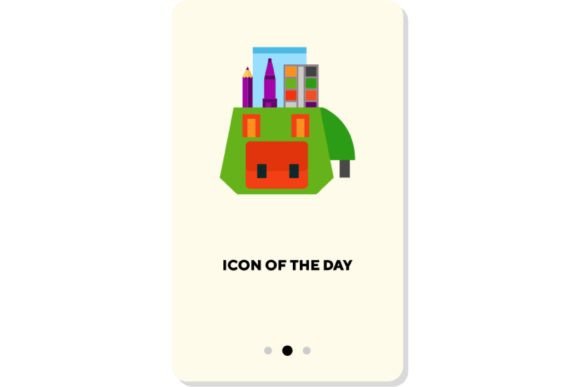 Understanding the School Attributes Flat Vector Icon: Back View for Digital Design