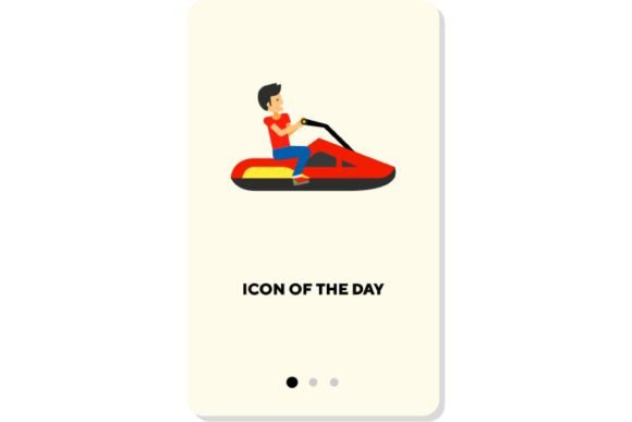 Water Racing Flat Icon: Boat Isolated V